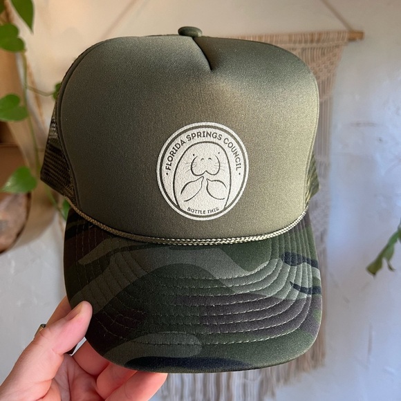 Florida Springs Council Trucker Hat – Camo Mesh Snapback, Cobra Brand, One Size - Picture 10 of 10